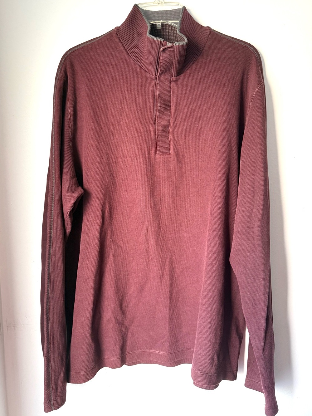 Hugo Boss Mens Quarter Snap Pullover XXL Maroon Cotton
Mock Neck Preppy (Read)